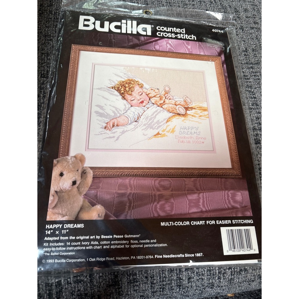 Bucilla Happy Dreams Counted Cross Stitch‎ Kit 40744 Bessie Pease Gutmann 14x11